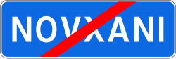 Дорожный знак 5.25 — Конец населённого пункта (синий фон)