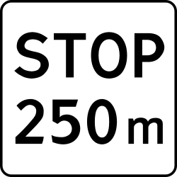Дорожный знак 7.1.2 — Расстояние до знака STOP